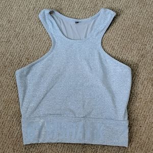 Gymshark Crop Top Mesh Back Grey RETIRED